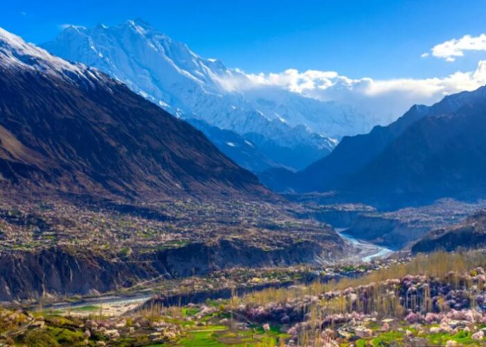 Rakaposhi mountain peak in Hunza valley Pakistan