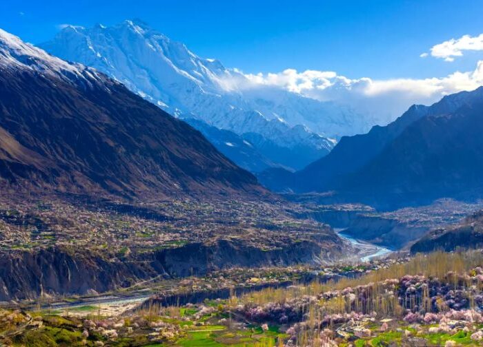 Rakaposhi mountain peak in Hunza valley Pakistan