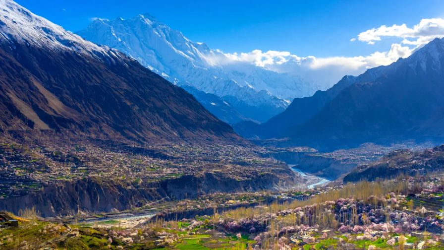 Rakaposhi mountain peak in Hunza valley Pakistan