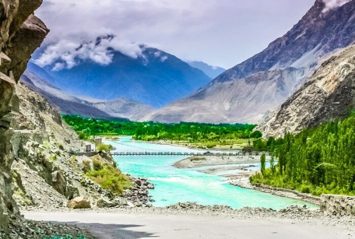 Road of Chitral with beautiful mountains