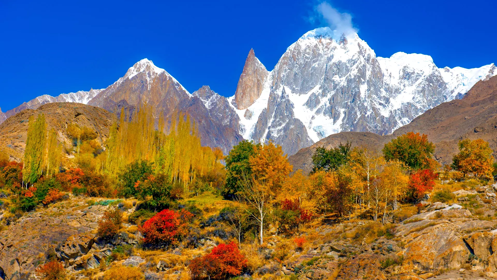 Lady Finger Peak in autumn season, Gilgit-Baltistan, Pakistan.